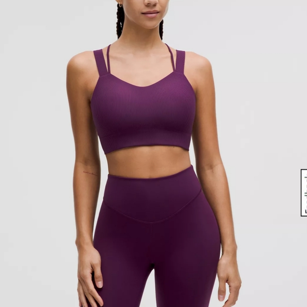 Lululemon Like a Cloud Ribbed Longline BraLight Support, D/DD Cup